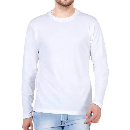 Mens Full Sleeve White T-Shirt