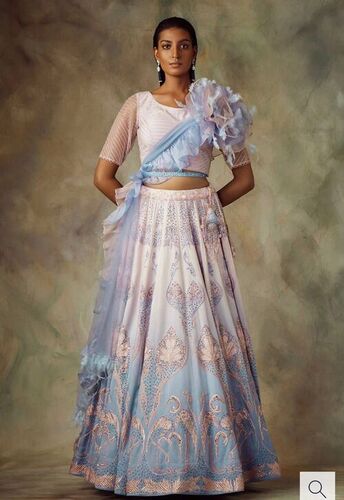 Georgette Big Panna Embroidery - Attributes: Shinny
