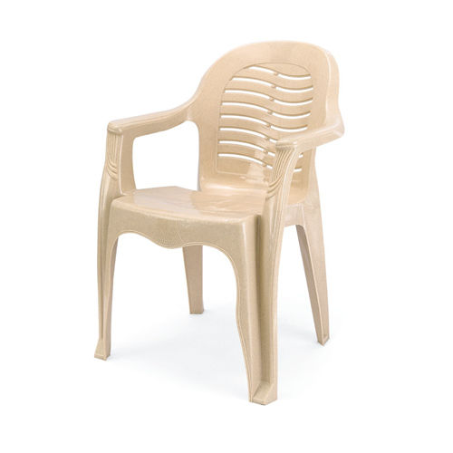 Cream Plastic Outdoor Chair