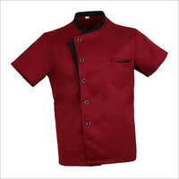 Short Sleeve Chef Coat - Color: Maroon