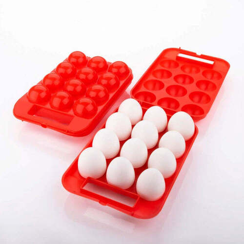 Red / Multi Plastic Egg Carry Tray Holder Carrier Storage Box (2171)