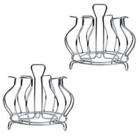 Stainless Steel Glass Holder Glass Hanging Organizer For Kitchen Bars Pubs (2134) - Silver, 20x20x16 Cm | Versatile Glass Stand For Home And Commercial Use