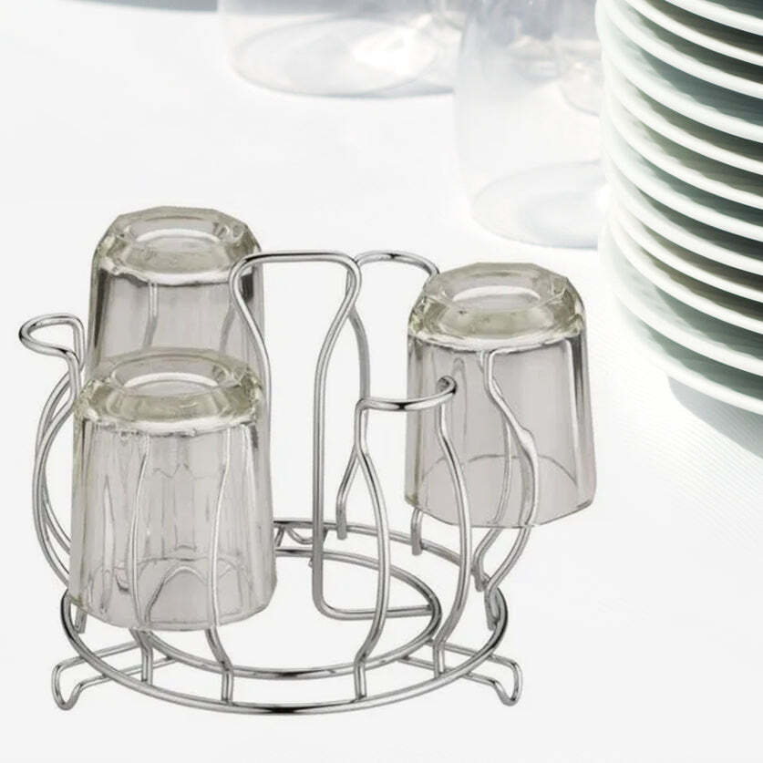 Stainless Steel Glass Holder Glass Hanging Organizer for Kitchen Bars Pubs (2134)