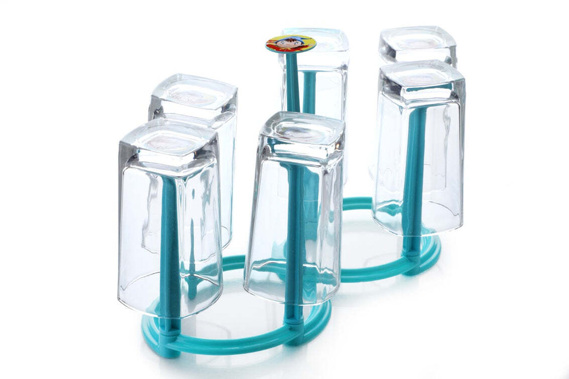 Movable Folding Design Glass Stand/Holder for 6 Glasses (2114)