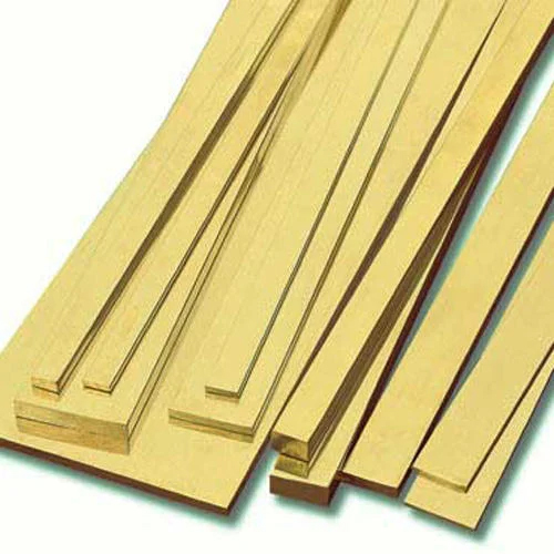 Rectangle Brass Flat Bar - Brass Material, Dimensions Not Specified, Golden Color | Versatile Flat Bar Shape For Various Applications