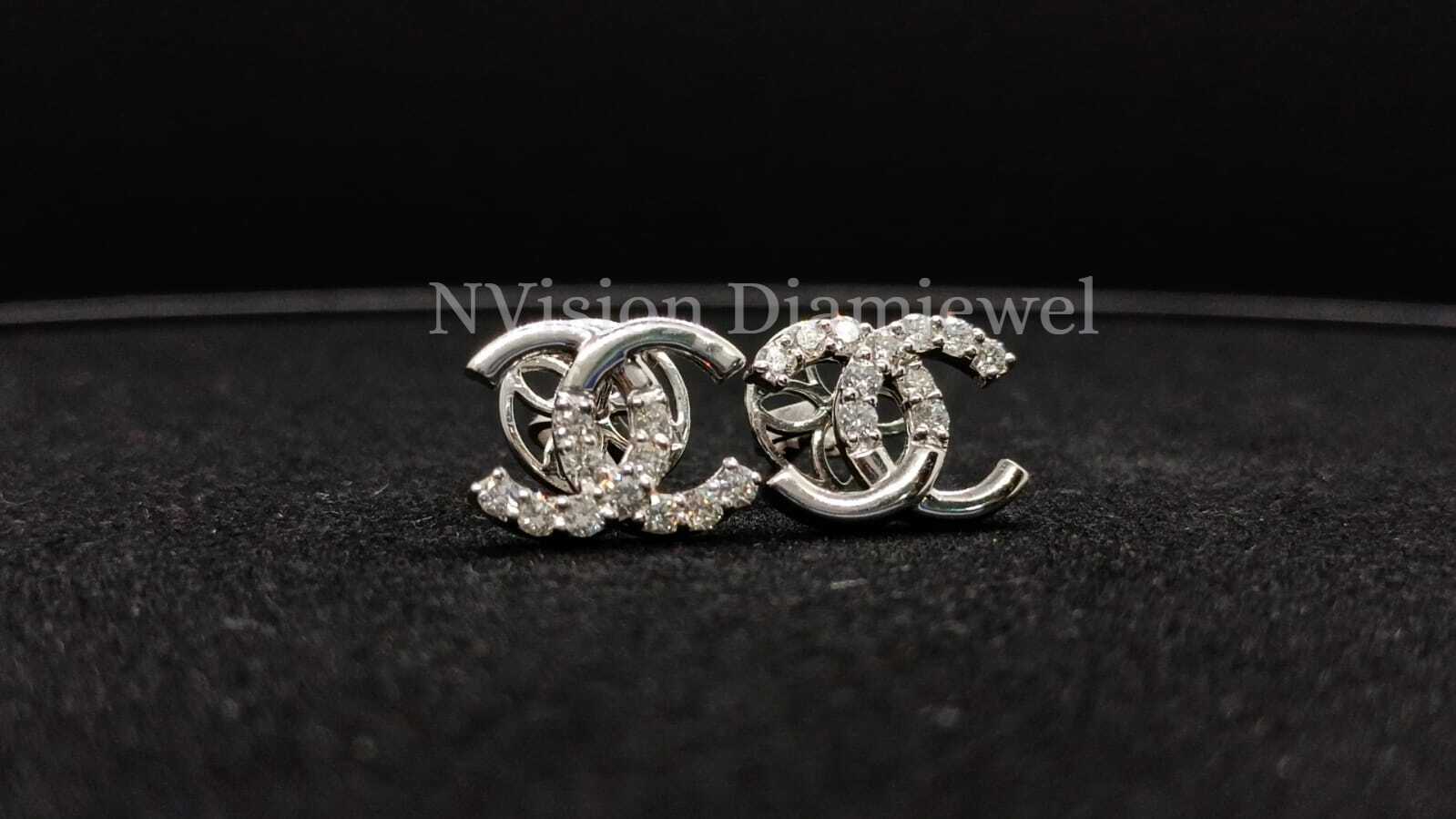 White Gold Natural Diamond Chanelise Earrings