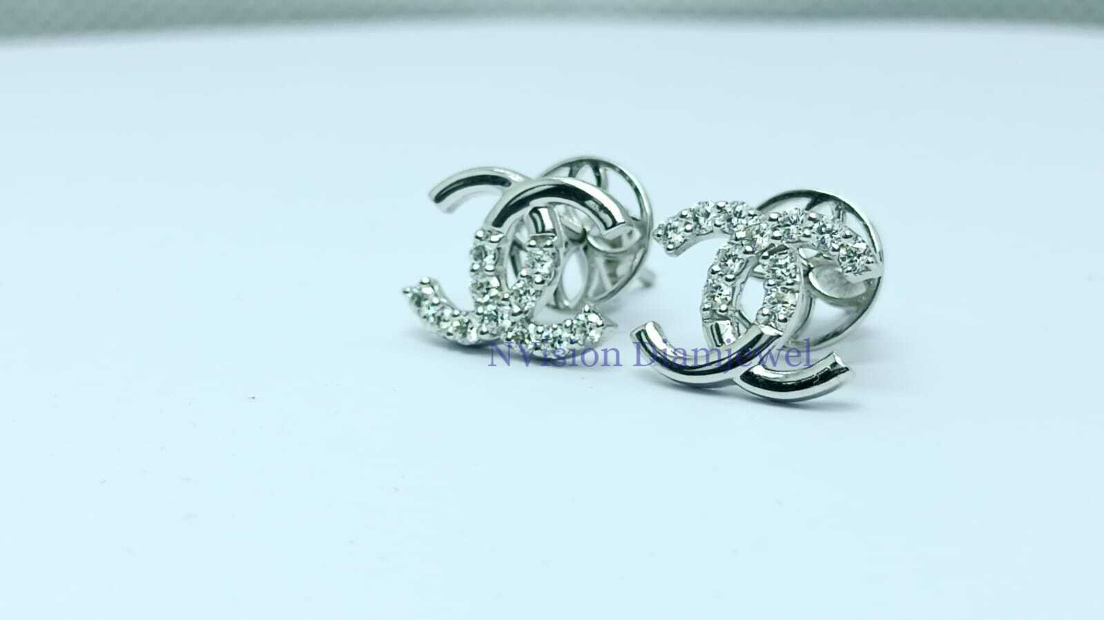 White Gold Natural Diamond Chanelise Earrings