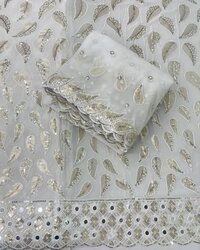 georgette big panna embroidery  fabric