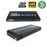 Black Hdmi Splitter True 4k 1 X 4 1y