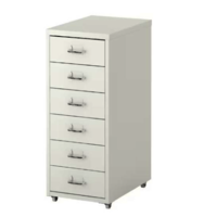 Steel Storage - 69cm Height, 28cm Width, 44cm Depth | White Epoxy/Polyester Coated Drawer Unit on Castors, Indian Style