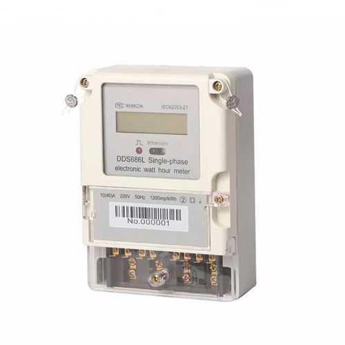 White Single Phase Electric Meter Electrical Energy Meter