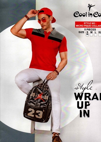 Mens Designer T-Shirt - Lightweight Polyester Micro Pique Collar, Half Sleeve Style, Available Sizes S, M, L, XL | Moisture-Wicking, Quick-Drying Comfort