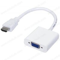 Hdmi To Vga Converter Adapter Cable 1y - Compact Portable Design, White Color, Lightweight For Easy Carrying , Connects Hdmi Devices To Vga Displays