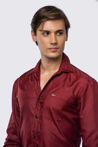 Different Available Men'S Formal Shirt (Satin Finish) Deep Red