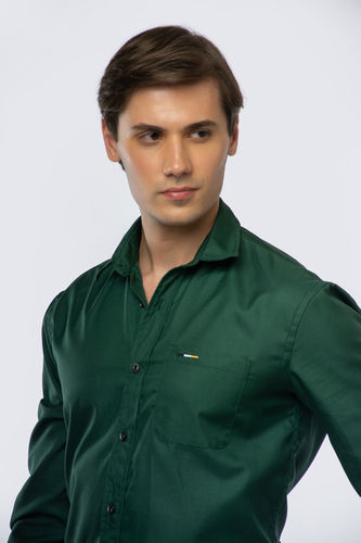 Different Available Men'S Formal Shirt (Satin Finish) Dark Green