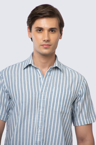 Mens Half Sleeve Striped Shirt