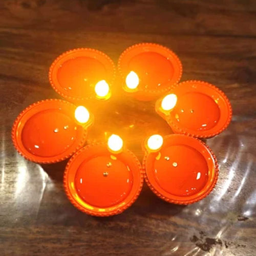 Orange Led Water Sensor Diya