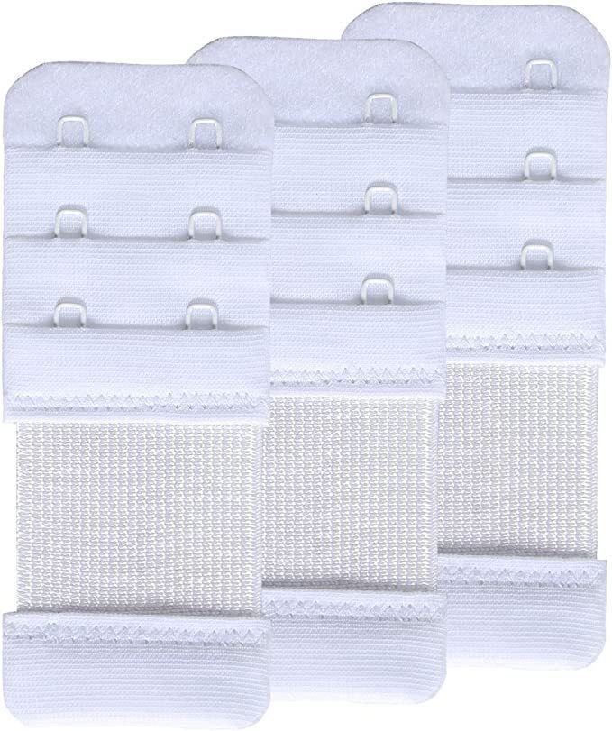 Pack of 3 Beige/Black/White Bra Hook Extenders