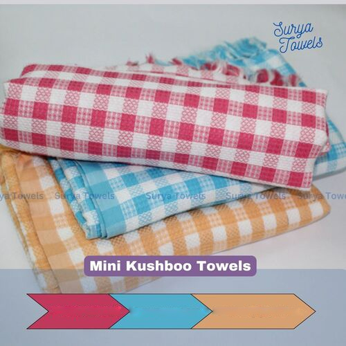 Mini Kushboo Towels - 100% Cotton, 30*60 Inches, Multicolor | Soft Dobby Design, Quick Dry, Excellent Water Absorption, Customizable