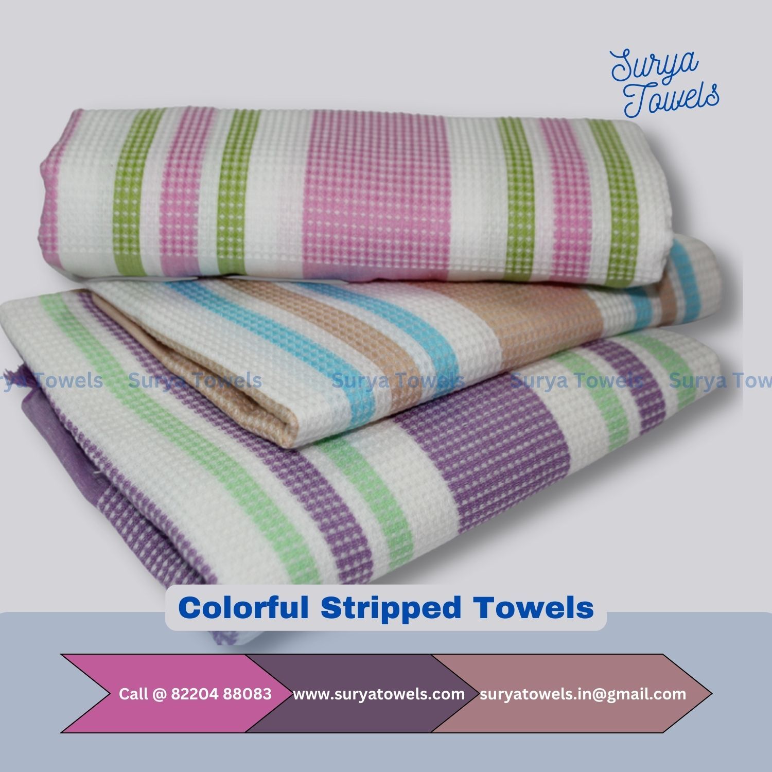 Colorful Striped Towels 30x60 180g