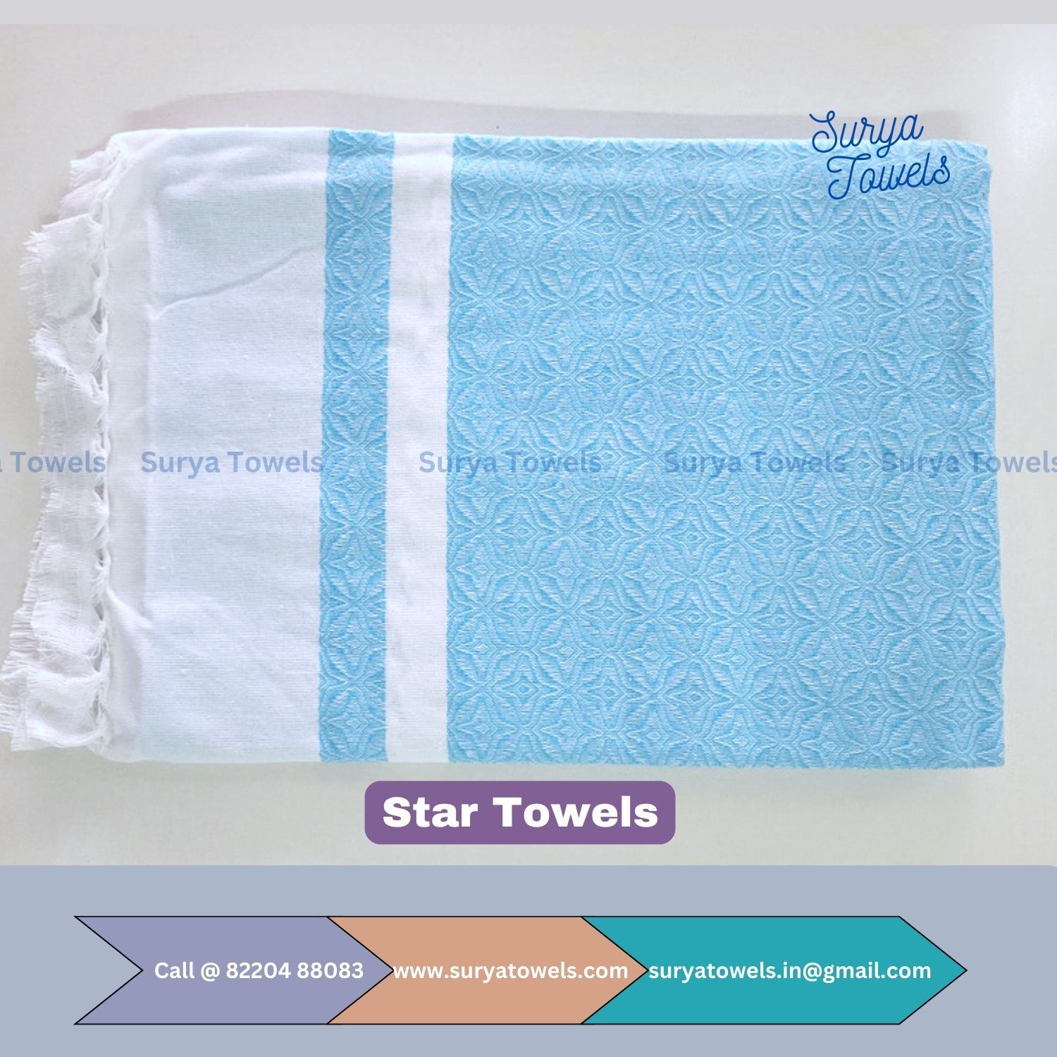 Star Jacquard Beach Towels 35x70 200g