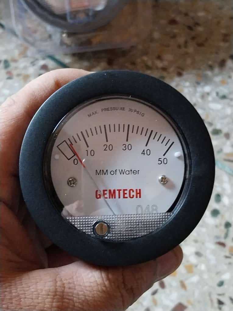 GEMTECH Mini Differential Pressure Gauge Range 0-25 MM