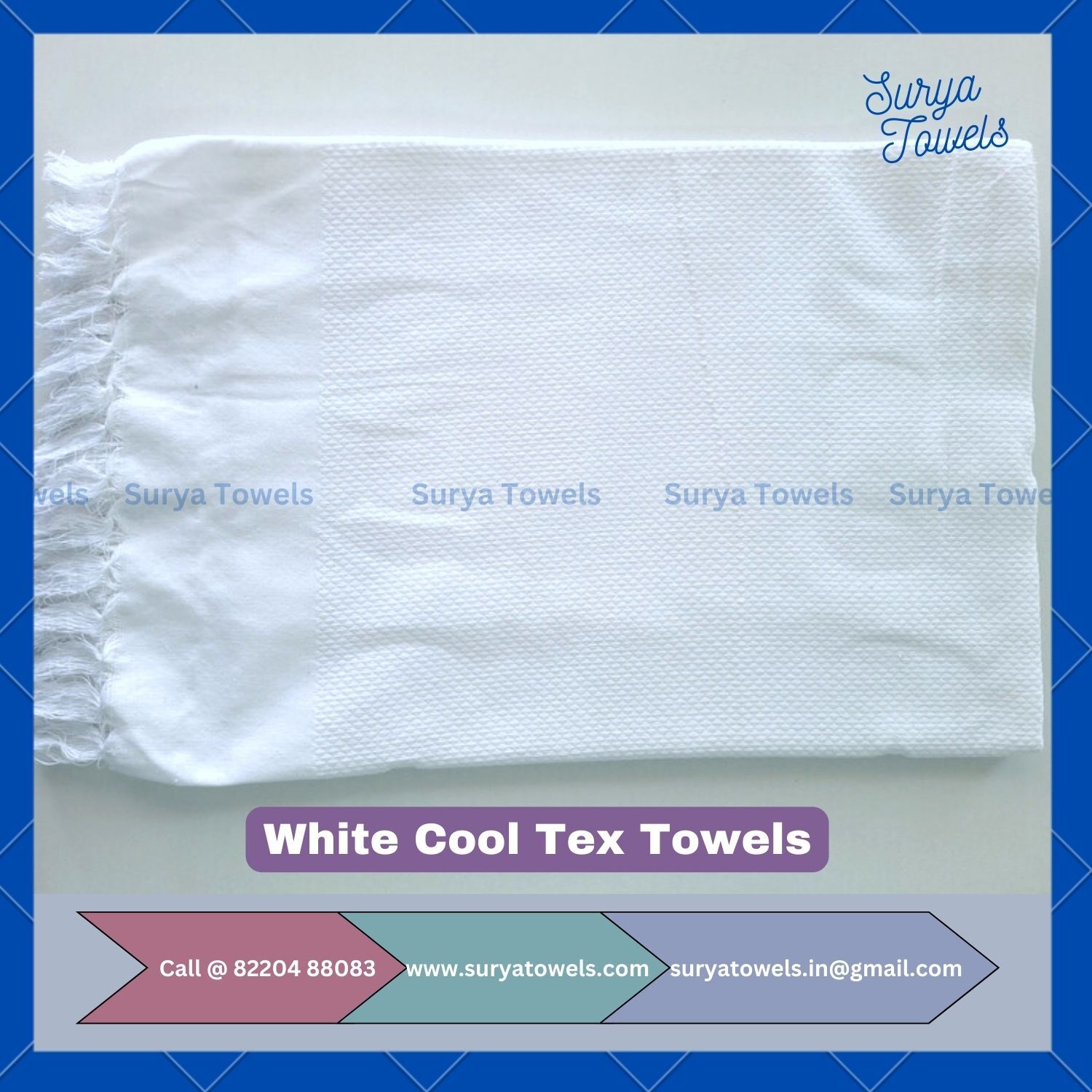 White Hajj Ihram Cool Tex Towels 35x70 200g