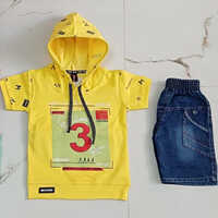 Boys Shorts Hooded Shirt Set Age Group: 3-16