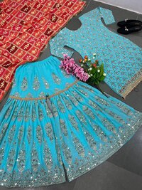 Faux Georgette Full Sleeve With Rivet Moti Work Salwar Suit