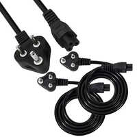 Ac Power Cord - 6 Amp Conductor, 220 Volt Voltage | Black Pvc Jacket, Durable Plastic Insulation