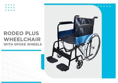 Rodeo Plus Wheelchair With Spoke Wheel P.C. No.-9975 Dimension (L*W*H): 106Lx 65W X85H Millimeter (Mm)