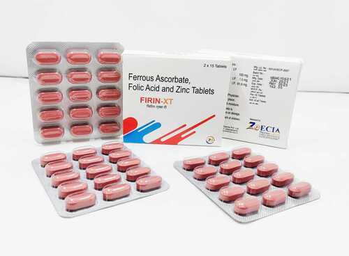 Tablets Ferrous Ascorbate 100Mg Folic Acid 1.5Mg And Zinc 61.8Mg