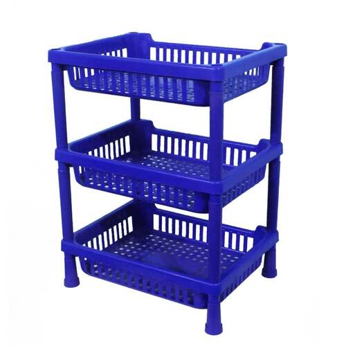 Multi / Assorted Multipurpose Plastic Storage Rack Oraganiser 3 Layer Storage Stand Oraganiser  (0803)