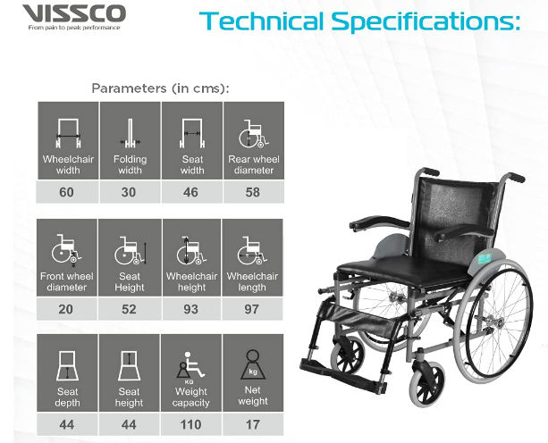 IMPERIO WHEELCHAIR WITH FIXED BIG WHEELS P.C.NO.2912 (Spoke Wheels)