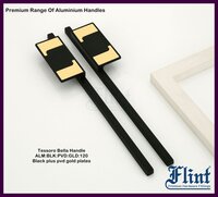 TESSORO BELLA HANDLE - Anodised Aluminum, 4 Inch to 48 Inch, Black + Rose Gold | Versatile Cabinet Fittings for Cupboard Cabinets