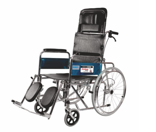 RODEO EXT RECLINING (CHROME PLATED) WHEELCHAIR WITH SPOKE WHEEL P.C.NO.9993
