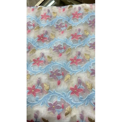 Viscose Organza Jacquard Silk Saree Fabric