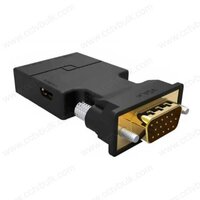 Vga To Hdmi Adapter With Audio - Portable Size, Black | Connect Old Pcs To New Hdmi Displays For Enhanced Big Screen Viewing