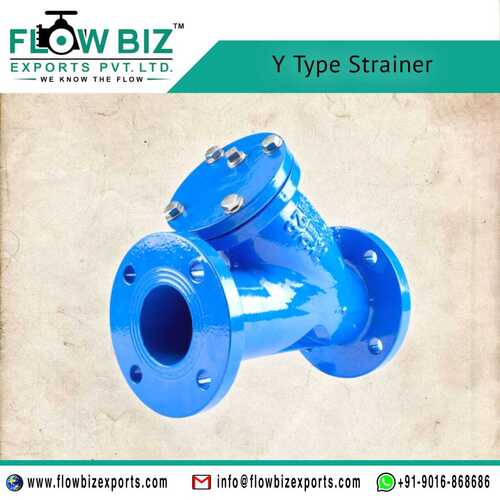 Y Type Strainer - Mild Steel, Round Design | Blue Color, Effective Liquid & Gas Filtration, Enhanced Equipment Protection