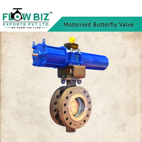 Blue Motorised Butterfly Valve