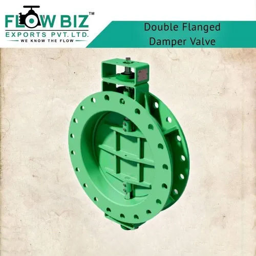 Green Double Flanged Wafer Damper Valve