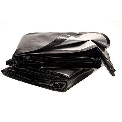 Black Waterproof HDPE Tarpaulin Sheet - LDPE Material, Various Sizes Available, Standard Design, Plain Style, Sleek Black Color