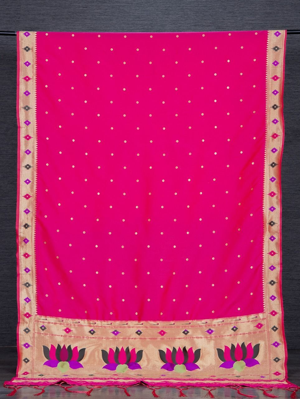 Weaving Zari Work with Tassels Dupatta