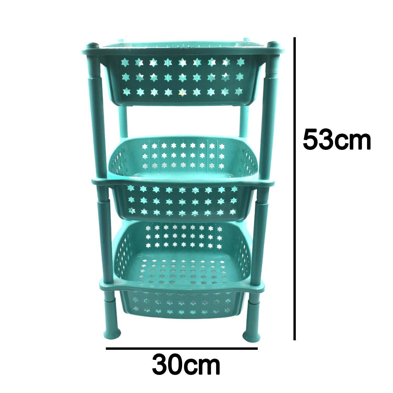 3 LAYER ROUND KITCHEN TROLLEY BASKET (2588)