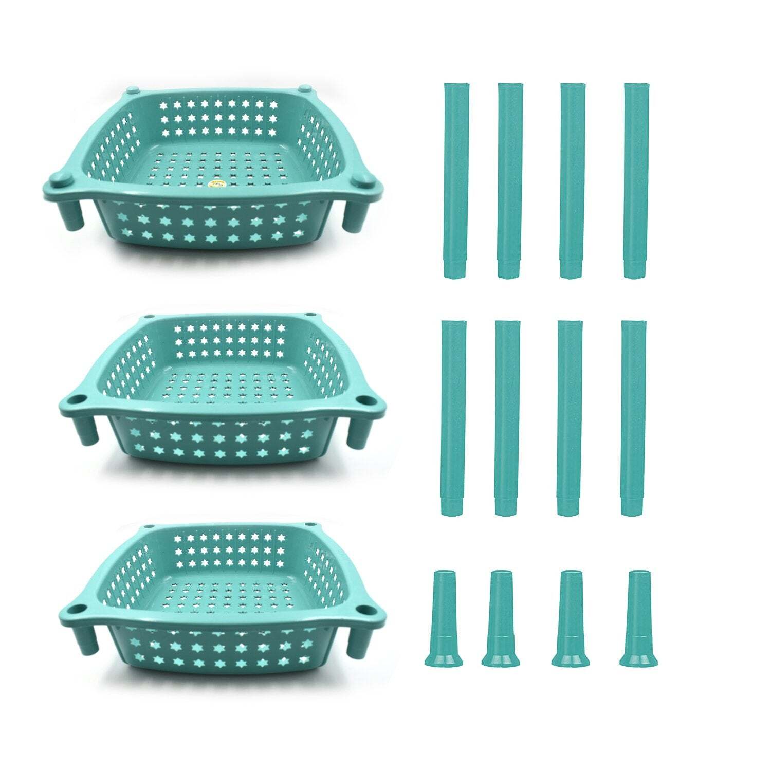 3 LAYER ROUND KITCHEN TROLLEY BASKET (2588)