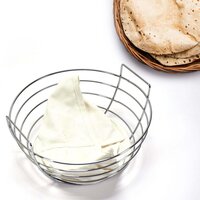 STAINLESS STEEL BREAD AND ROTI BASKET FOR KITCHEN AND DINING SILVER (5143)