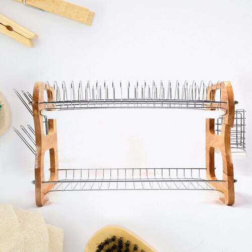 KITCHENWARE STEEL RACK DISH DRAINER 59CM FOR HOME and KITCHEN USE (7667)