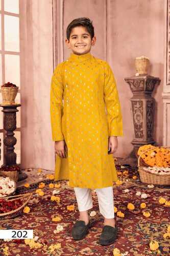 Pure Cotton With Foil Print Butti pocket with Exclusive Look with Button Kurta