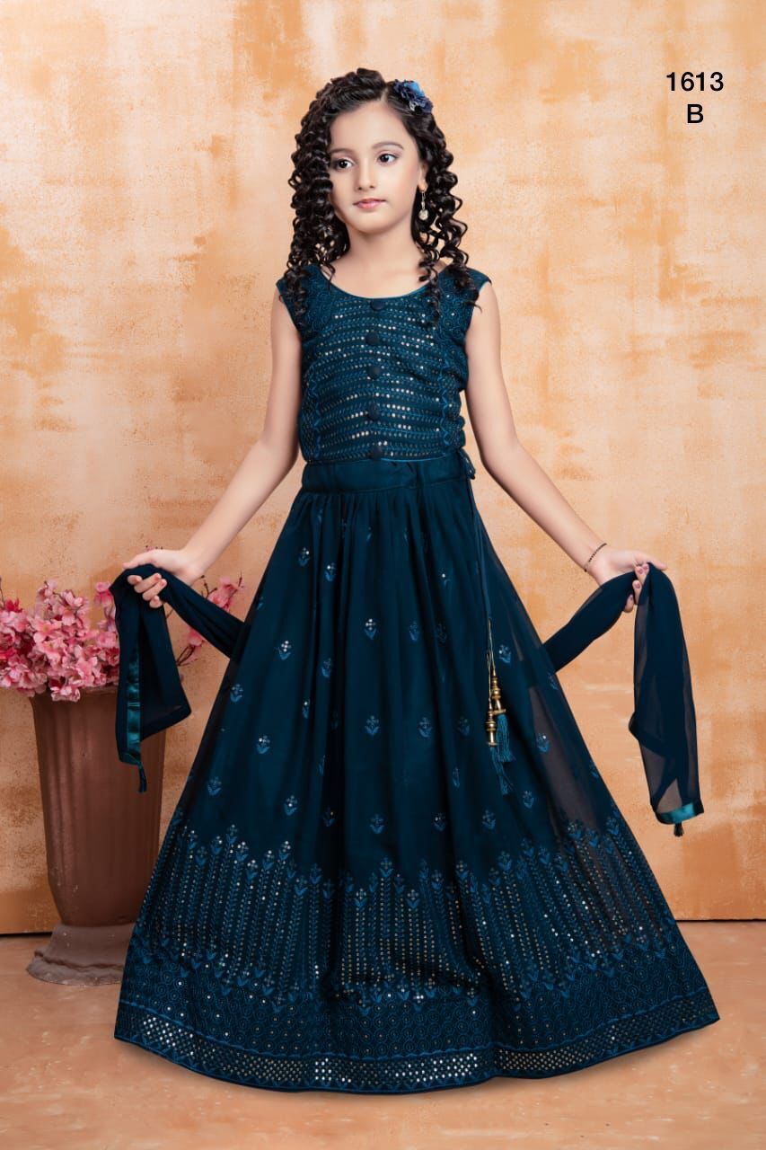 Heavy Fox Georgatte Kids Wear Lehengha Choli