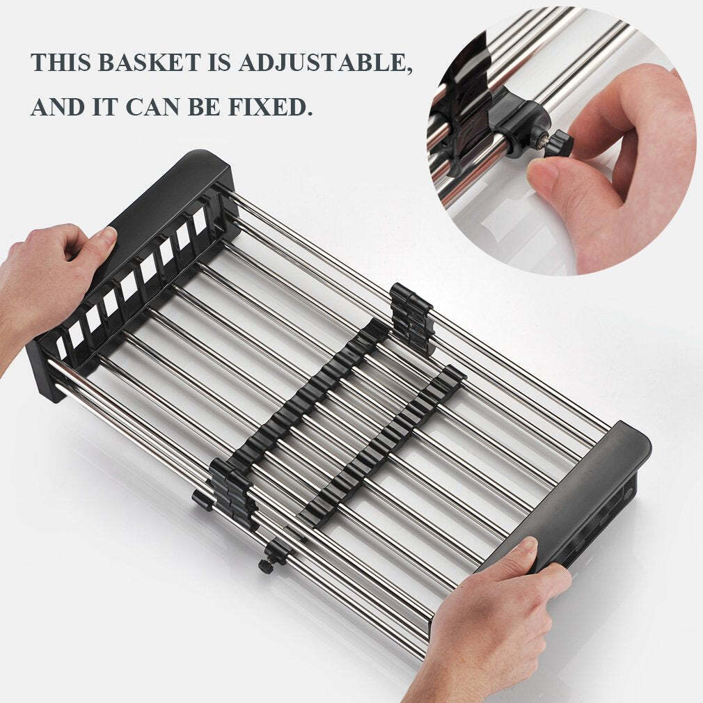 STAINLESS STEEL EXPANDABLE KITCHEN SINK DISH DRAINER (2189)